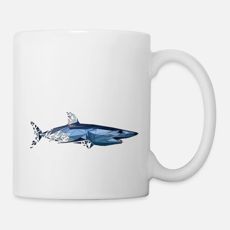 Hai | Low Poly - Tasse - Weiß
