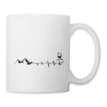 Wein - Käse - Herzklopfen - Berg - (2) - Tasse - Weiß - Rechts