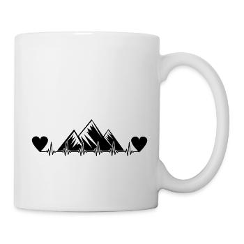 Battement de cœur - Double coeur - Montagne - (3) Battement de cœur - - Mug blanc - blanc - Droite