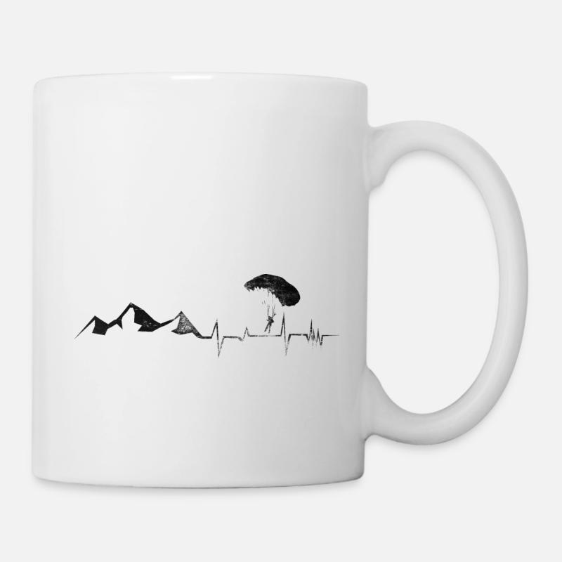 Heartbeat - Mountain - Paragliding - (10) - Mug - white