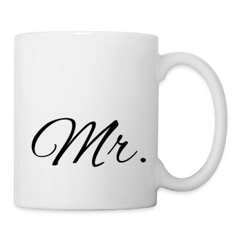 Partnershirts "Mr. & Mrs." (schwarz) - Tasse - Weiß - Rechts