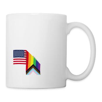 Patriot USA Flagge und LGBT Flagge - Stolzer Verbündeter - Schwul - Tasse - Weiß - Rechts