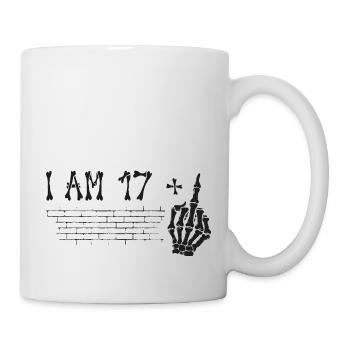 I Am 17 Plus Middle Finger - 18th Birthday - Mug - white - Right