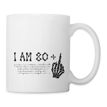 I Am 80 Plus Middle Finger - 81st Birthday - Mug - white - Right