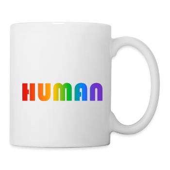 HUMAN rainbow text - Mug - white - Right