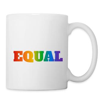 GLEICHER REGENBOGENTEXT - Tasse - Weiß - Rechts