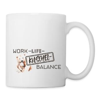 Work-Life-Kuschel-Balance - Tasse - Weiß - Rechts