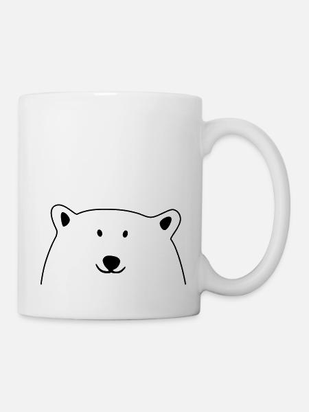 Eisbär Gesicht - Tasse - Weiß