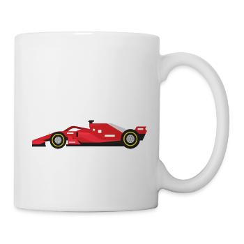 Herzschlag Formel Motorsport 1 Eins Vettel Leclerc - Tasse - Weiß - Rechts