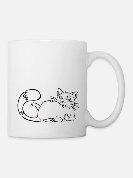 Chat non non non majeur blanc - Mug blanc - blanc
