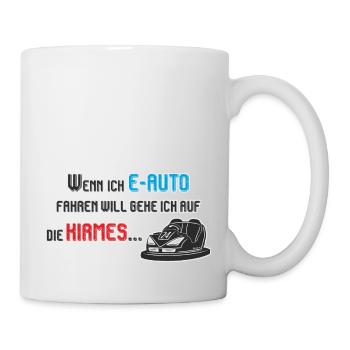 E-Auto, Autoscooter, Kirmes - Tasse - Weiß - Rechts