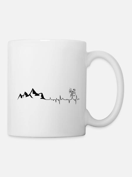 Fleur - Battement de cœur - Montagne - (6) - Mug blanc - blanc