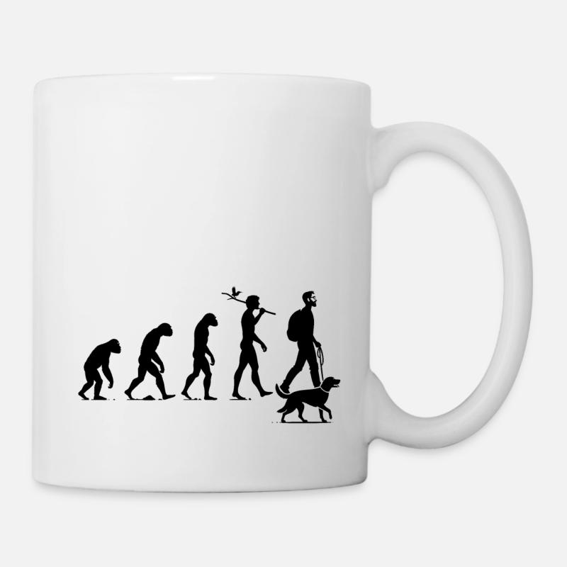 Mensch- Hund Evolution - Tasse - Weiß
