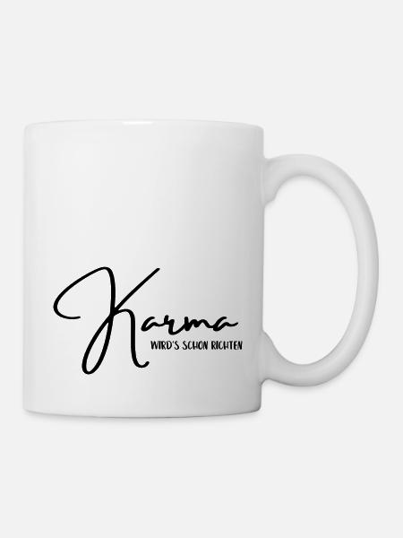 Karma wird's schon richten! - Tasse - Weiß