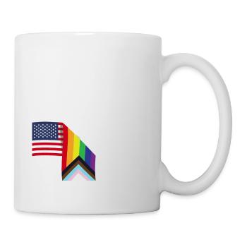 Proud Ally and Proud Patriot USA Flag LGBT Gay - Mug - white - Right