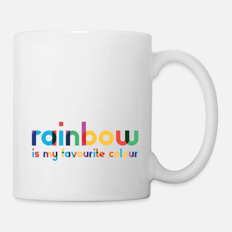 Rainbow - Favorite Color - Typography - Mug - white