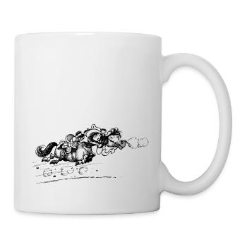 Thelwell Cartoon Westernpony rennt weg - Tasse - Weiß - Rechts