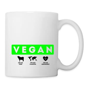 Vegan, Tiere Planeten Gesundheit - Tasse - Weiß - Rechts
