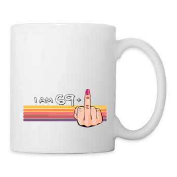 J’ai 69 ans + 1 chemise de doigt d’honneur J’ai 69 ans et plus, - Mug blanc - blanc - Droite