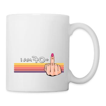 J’ai 70 ans + 1 chemise de doigt d’honneur J’ai 70 ans et plus, - Mug blanc - blanc - Droite