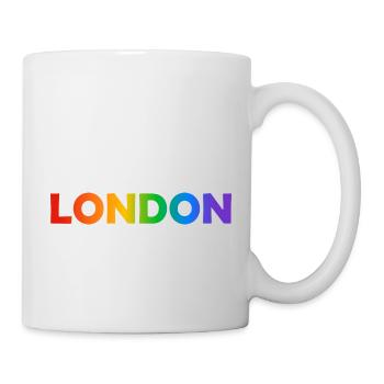 Londres queer LGBTQ gay pride arc-en-ciel texte - Mug blanc - blanc - Droite