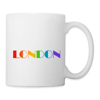London rainbow text LGBTQ pride - Mug - white - Right