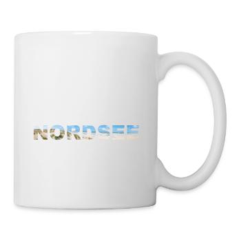 Nordsee Panorama Schriftzug - Tasse - Weiß - Rechts