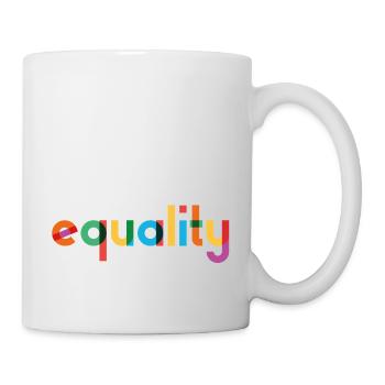 Égalité - Typographie arc-en-ciel - Mug blanc - blanc - Droite