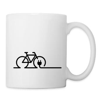 E charging point symbol. Battery charger for charging. - Mug - white - Right