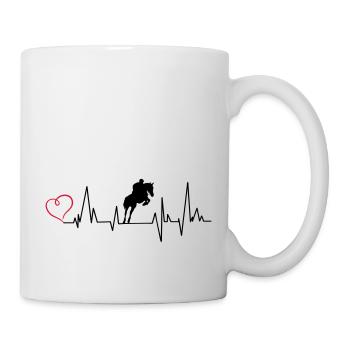 Heartbeat Saut d’obstacles Coeur - Mug blanc - blanc - Droite