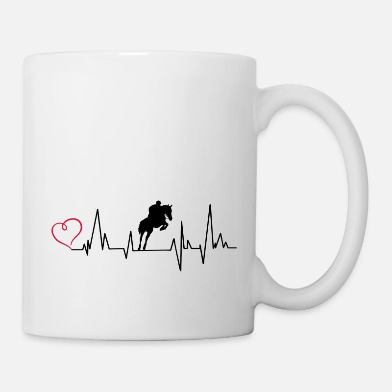 Heartbeat Springreiter Herz - Tasse - Weiß