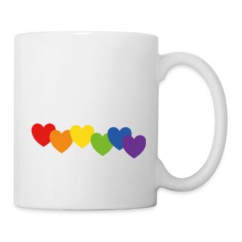 Coeurs couleurs arc-en-ciel - Mug blanc - blanc - Droite