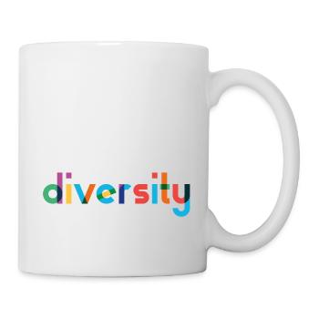 Diversité - Typographie arc-en-ciel - Mug blanc - blanc - Droite