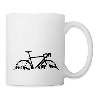 Voyager en vélo de course dans les montagnes - Mug blanc - blanc - Droite
