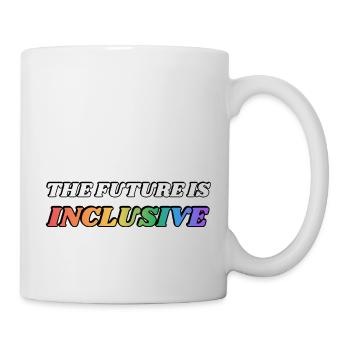 Die Zukunft ist inklusiv LGBT Pride Regenbogen - Tasse - Weiß - Rechts