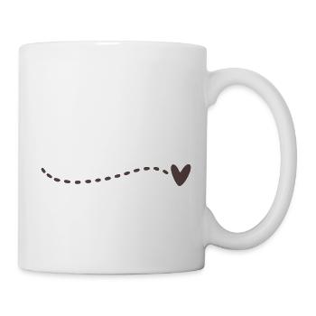 Herz Linie Striche - Tasse - Weiß - Rechts