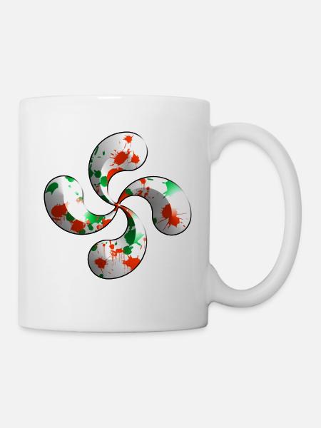 logo croix basque - Mug blanc - blanc