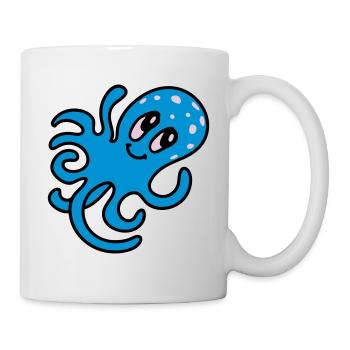 Krake - Tintenfisch 3 - Tasse - Weiß - Rechts