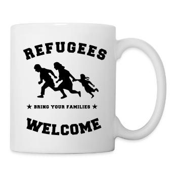 refugees welcome - Mug - white - Right