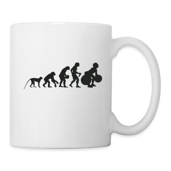 Evolution of weight lifting - Mug - white - Right