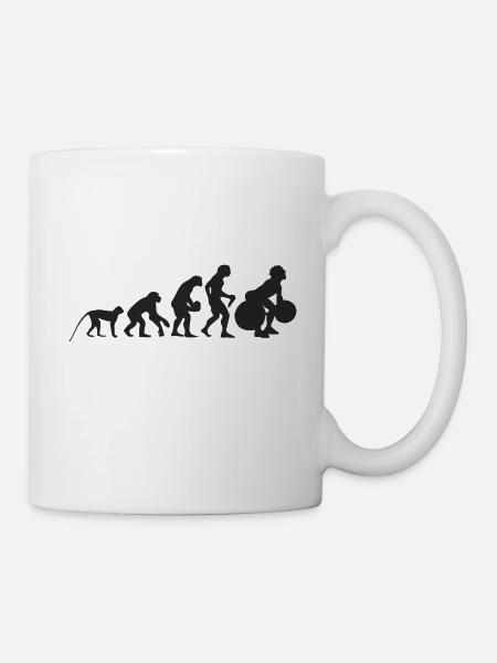 Evolution of weight lifting - Mug - white