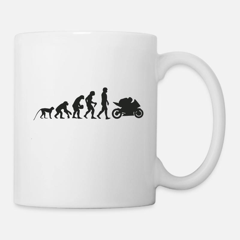 Evolution Motorrad - Tasse - Weiß