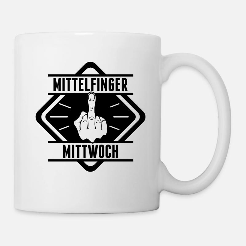 Mittelfinger Mittwoch - Tasse - Weiß