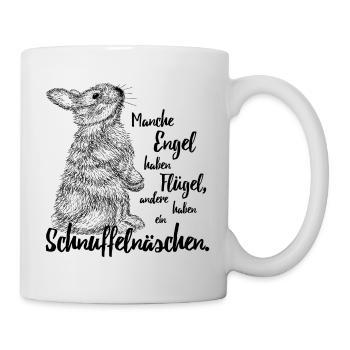 Kaninchen Hasen Zwergkaninchen Engel Liebe - Tasse - Weiß - Rechts