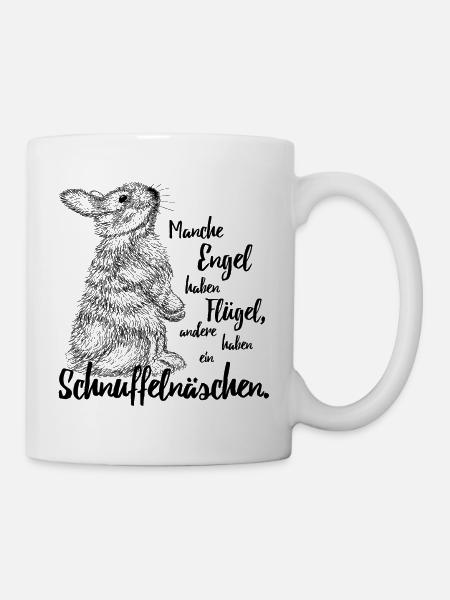 Kaninchen Hasen Zwergkaninchen Engel Liebe - Tasse - Weiß