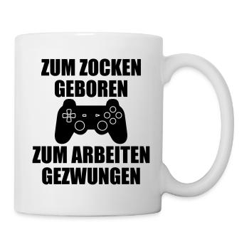 Zum zocken geboren - Tasse - Weiß - Rechts