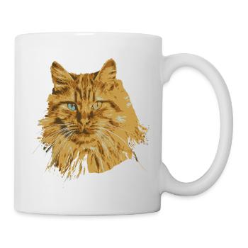 Chat roux angora - Mug blanc - blanc - Droite