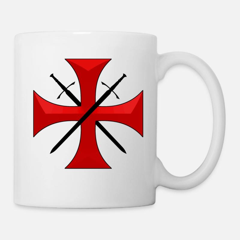 Templar cross and swords - Mug blanc - blanc
