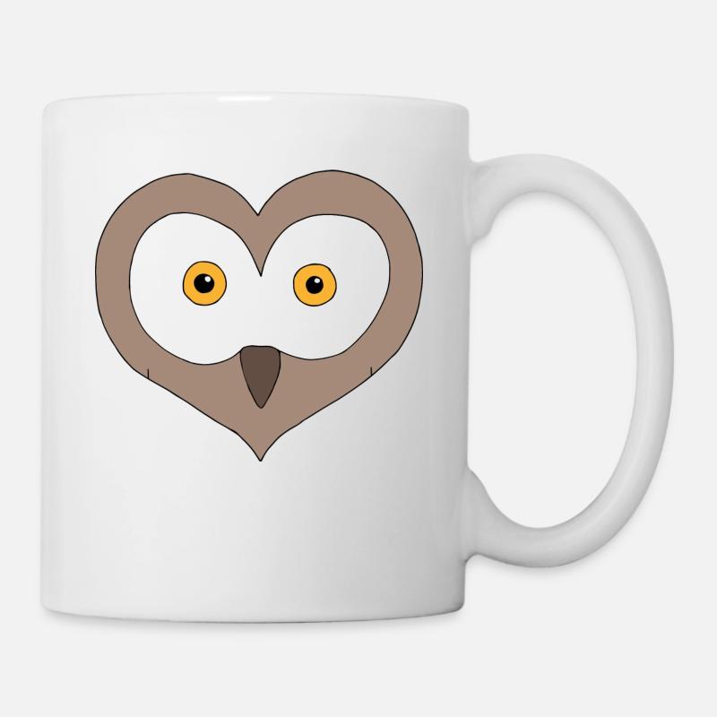 Herz-Eule - Tasse - Weiß