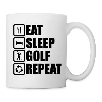eat sleep golf repeat - Mug - white - Right